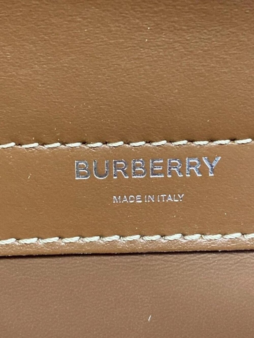 Burberry Cream Brown Canvas Leather Handbag - Picture 7 of 15